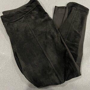 Calvin Klein Black Power Suede Stretch Leggings Size 0X